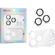 Nzm Store iPhone 17 Pro Max Uyumlu Kolay Kurulum Aparatlı Alüminyum Çerçeve 9h Temperli Cam Lens Koruyucu & Kamera Adası Lens Etrafı Çizilmez Şeffaf Tpu Film Çerçeve Koruma (2'li Set)(Silver, 17 Pro Max)