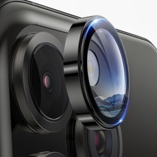 Nzm Store iPhone 15 Pro Kamera Lens Koruyucu Alüminyum Çerçeveli Tek Lens Temperli Cam, Ultra Ince Çizilmeye Dayanıklı Metal Lens Koruma, iPhone 15 Pro Kılıf Uyumlu Kamera Koruyucu-Siyah