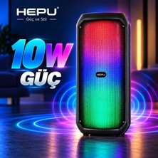 Nzm Store HP-MS05 Taşınabilir Bluetooth Hoparlör – 10W Güç Dahili Şarj Edilebilir Batarya LED Işık Efektli Kablosuz Speaker