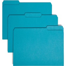 Nzm Store Interior File Folders, 1/3 Cut Top Tab, Letter, Teal 100/BOX