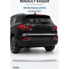Trobus Renault Kadjar 2015 ve Sonrası Uyumlu Krom Bagaj Çıtası Paslanmaz Çelik