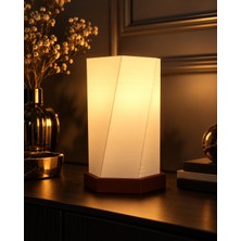 Minuzu Geometrik LED Masa Lambası – Modern Komodin ve Salon ABAJURU-9W LED Ampul Dahil