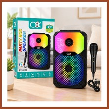 Bezos 8 Inç Bluetooth Mikrofonlu Karaoke Hoparlör (Şarjlı, Rgb) Pro