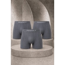Erkek Casual Comfort Günlük 3 Lü Gri Boxer