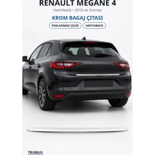 Trobus Renault Megane 4 2016 ve Sonrası Uyumlu Krom Bagaj Çıtası Paslanmaz Çelik Hatchback