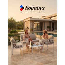 Sofmina Velora 2+1+1 Modüler Bahçe Oturma Grubu Fiberglas Takviyeli Cam Sehpalı Koltuk Takımı