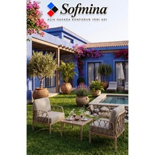 Sofmina Milano 2 Kişilik Bahçe Balkon Oturma Grubu – Su Itici Minderli, Cam Sehpalı