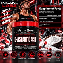 Insane Labz Asylum Cabinet D-Aspartic Acid Test Boost 30 Servis - Daa Takviyesi