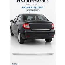 Trobus Renault Symbol 3 2013-2017 Uyumlu Krom Bagaj Çıtası Paslanmaz Çelik