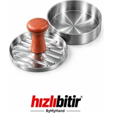 Bymyhand Metal Hamburger ve Köfte Kalıbı Hamburger Press Şekillendirici Pratik Köfte Yapma Aparatı 12 x 3 cm