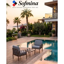 Sofmina Milano 2 Kişilik Bahçe Balkon Oturma Grubu – Su Itici Minderli, Cam Sehpalı