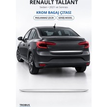 Trobus Renault Taliant 2021 ve Sonrası Uyumlu Krom Bagaj Çıtası Paslanmaz Çelik Geniş Model