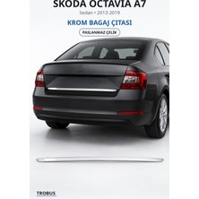 Trobus Skoda Octavia A7 2013-2019 Uyumlu Krom Bagaj Çıtası Paslanmaz Çelik