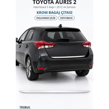 Trobus Toyota Auris 2 2012 ve Sonrası Uyumlu Krom Bagaj Çıtası Paslanmaz Çelik Hatchback