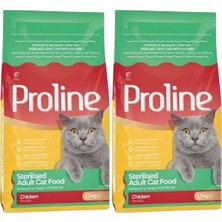 Proline Proline Kısırlaştırılmış Kediler Için Tavuklu Kedi Maması 2x1,2 kg