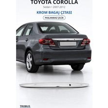 Trobus Toyota Corolla 2007-2012 Uyumlu Krom Bagaj Çıtası Paslanmaz Çelik