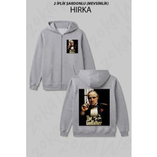 Zoka Wear Marlon Film Baba The Godfather Baskılı Fermuarlı Kapşonlu Hırka