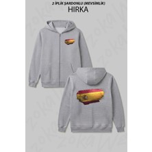 Zoka Wear Ispanya - Spain Bayragi Baskılı Fermuarlı Kapşonlu Hırka