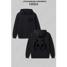 Zoka Wear Kung Fu Panda Po Face Outline Sketch Baskılı Fermuarlı Kapşonlu Hırka