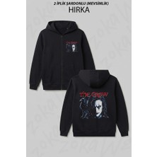 Zoka Wear Vintage Movie The Crow Eric Draven Gotik Sinema Karga Baskılı Fermuarlı Kapşonlu Hırka