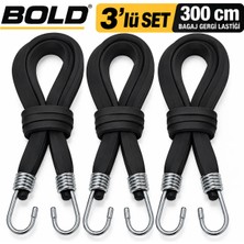 Bold Bagaj Gergi Lastiği 3'lü Set 300 cm – Çift Metal Kancalı Elastik Yük Sabitleme Lastiği