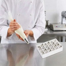 Epinox Pastry Duy Seti 24'lü (Bds-24) ve Mavi Tek Kullanımlık Krema Sıkma Torbası 51 cm (72 Adet)