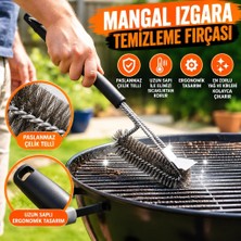 Ps Mangal Izgara Temizleme Fırçası – Paslanmaz Çelik Telli, Uzun Saplı Grill Temizlik Aparatı Mangal Temizlik Fırçası
