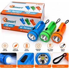 Ototechparca 12 Adet LED El Feneri 2xaa Pilli Renkli Plastik K-0070 BX40