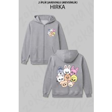 Zoka Wear Stray Kids Skzoo V7 Baskılı Fermuarlı Kapşonlu Hırka