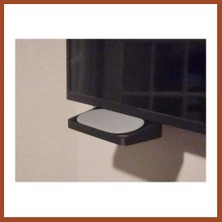 Bezos 3D Baskı Tv Altı Medya Oynatıcı Rafı Ayak Deliğine Monte Küçük Cihaz Standı Modem ve Streamer Rafı Siyah Pro