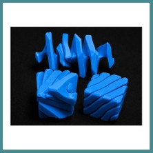 Bezos 3D Baskı Fidget Puzzle Küp - Hareketli Dönüşebilen Stres Giderici Zeka Oyuncağı, Masaüstü Fidget Küp-Mavi Mac