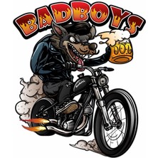 Nacario Sticker Usta Bad Boys Motorcu Sticker 00271 Renkli 12X10 cm