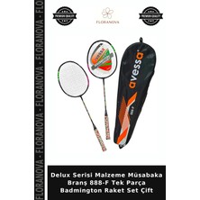 Floranova Delux Serisi Malzeme Müsabaka Branş 888-F Tek Parça Badmington Raket Set Çift