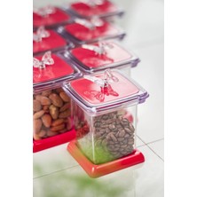 Urfakent Akrilik Fuşya 12 Li Baharat Kavanozu & Baharatlık & Baharatlık Seti 200 ml ( Cam Değildir )