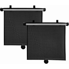 Nacario Fıgıza Geri Çekilebilir Araba Güneşliği Perdesi – 1 Çift 36X54 cm Siyah Rulo Stor – Vantuzlu, Isı ve Işık Engelleyici, Mahremiyet Sağlayan Güneş Koruyucu – Tüm Araçlara Uygun Stor Güneşlik
