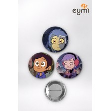 Eymi Design The Owl House Animesi Luz Noceda Amity Blight Collector Anime 58 mm Iğneli Buton Rozet Seti 3’lü