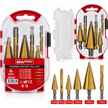 HemenGo 6pcs Matkap Uçlu Kademeli Set 4-12MM - 4-20MM - 4-32MM - 3mm - 6mm - 8mm (4887) Goıtlthmngoxx