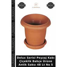 Floranova Delux Serisi Peyzaj Kabı Çiçeklik Bahçe Ürünü Antik Saksı 48 Lt No 5