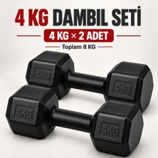 Blooming Plus 4 kg x 2 Adet Siyah Altıgen Dambıl Seti – Toplam 8 kg