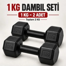 Blooming Plus 1 kg x 2 Adet Siyah Altıgen Dambıl Seti – Toplam 2 kg