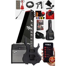 Nacario Midex FORCE-AMP50 Üst Seviye 50 Watt Amfili Elektro Gitar H-H Profesyonel Full Set Aksesuarlı