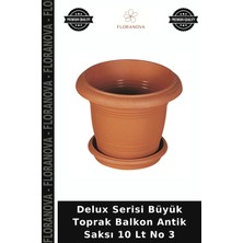 Floranova Delux Serisi Büyük Toprak Balkon Antik Saksı 10 Lt No 3