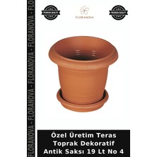 Floranova Özel Üretim Teras Toprak Dekoratif Antik Saksı 19 Lt No 4