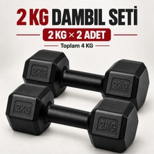 Blooming Plus 2 kg x 2 Adet Siyah Altıgen Dambıl Seti – Toplam 4 kg