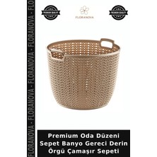 Floranova Premium Oda Düzeni Sepet Banyo Gereci Derin Örgü Çamaşır Sepeti