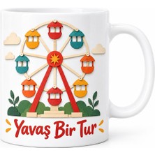 Bezos Yavaş Bir Tur Tasarımlı Porselen Kupa - Model 520