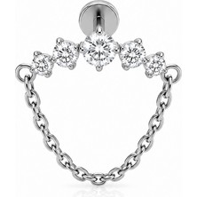 Defne Silver Premium Titanyum Sallantılı Piercing