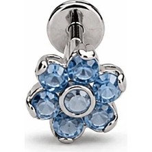 Defne Silver Premium Titanyum Çiçek Piercing