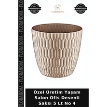 Floranova Özel Üretim Yaşam Salon Ofis Desenli Saksı 5 Lt No 4