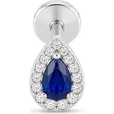 Defne Silver Premium Titanyum Damla Piercing